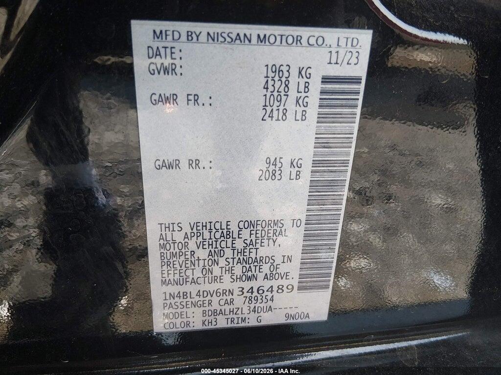 1N4BL4DV6RN346489 2024 NISSAN ALTIMA photo no. 9