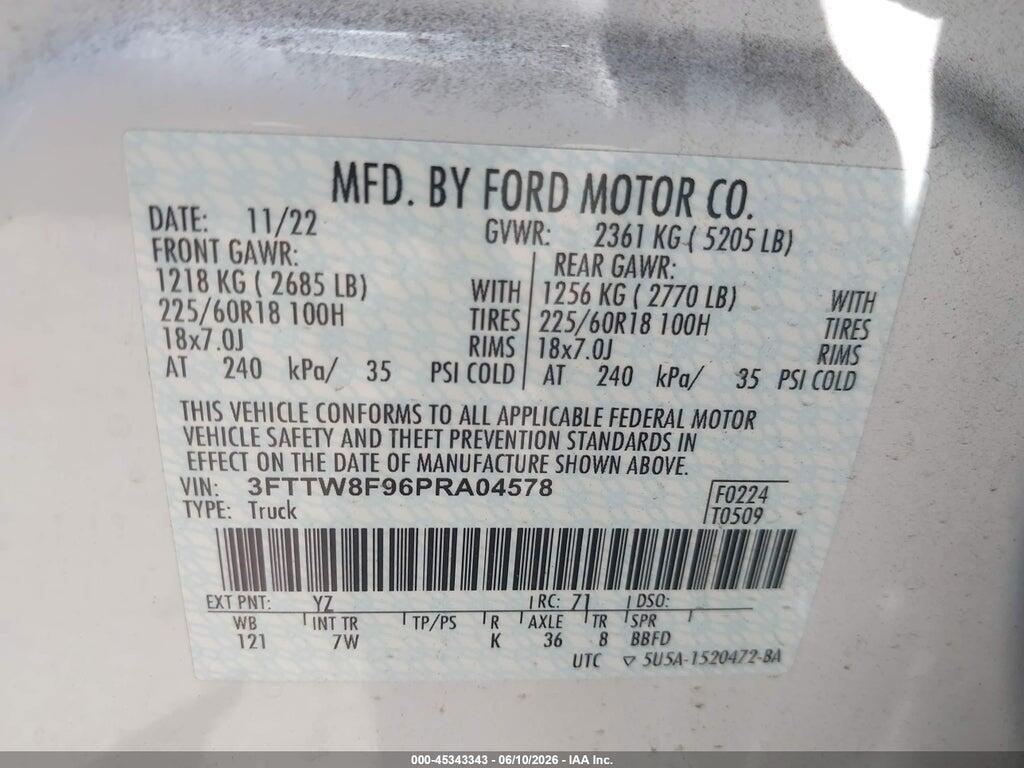 3FTTW8F96PRA04578 2023 FORD MAVERICK photo no. 9