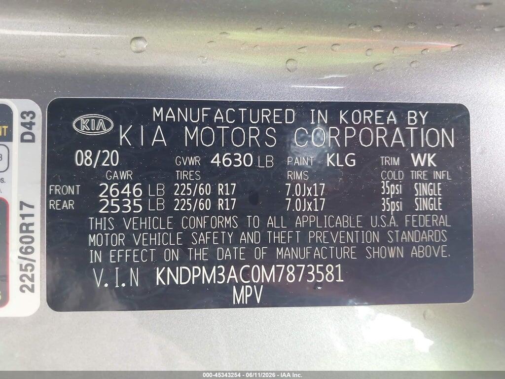 KNDPM3AC0M7873581 2021 KIA SPORTAGE photo no. 9