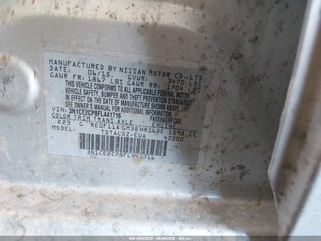 3N1CE2CP8FL441716 2015 NISSAN VERSA NOTE photo no. 9