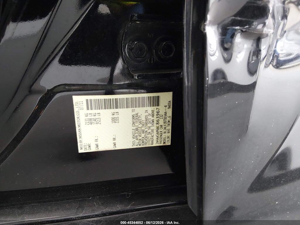 1N4AA5AP6BC863967 2011 NISSAN MAXIMA photo no. 9