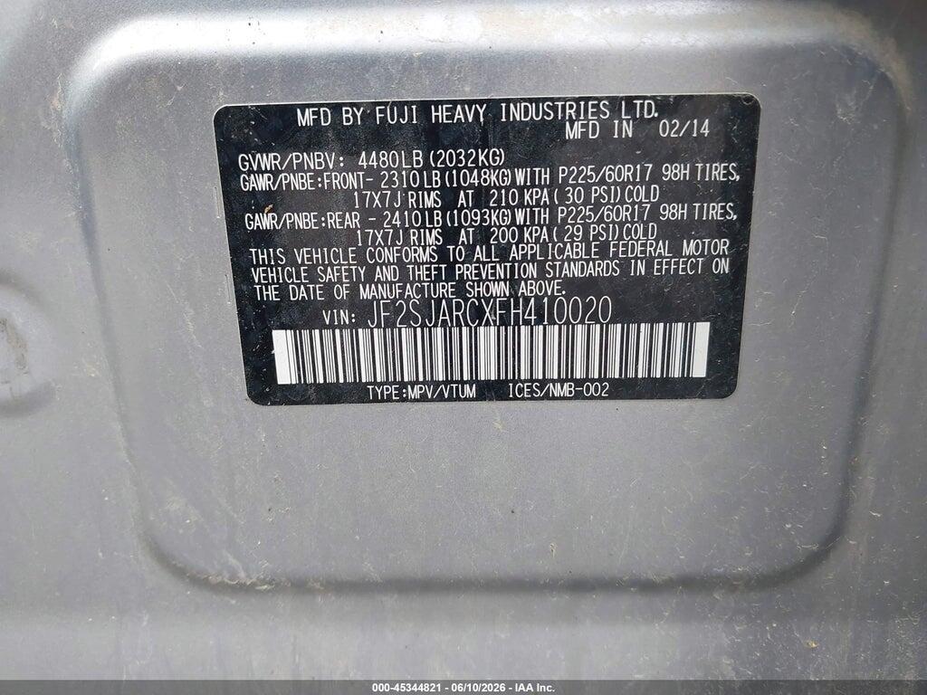 JF2SJARCXFH410020 2015 SUBARU FORESTER photo no. 9