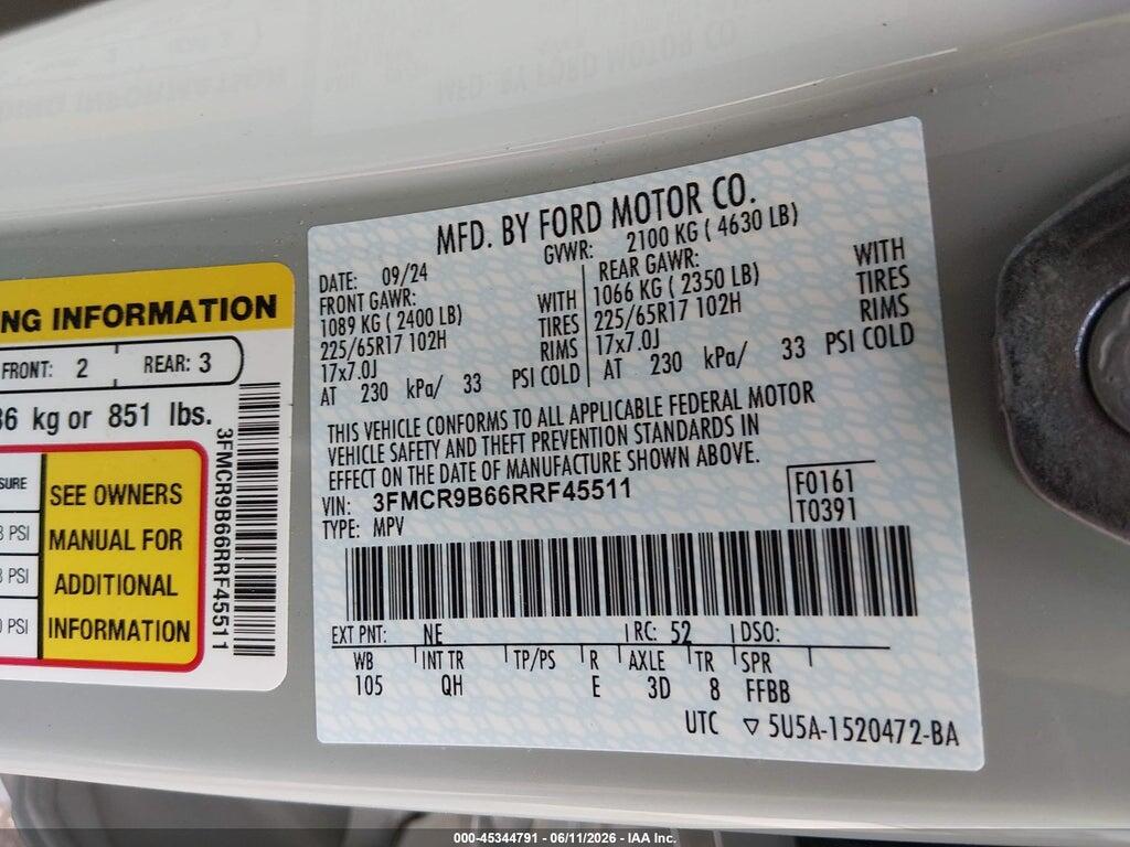 3FMCR9B66RRF45511 2024 FORD BRONCO SPORT photo no. 9