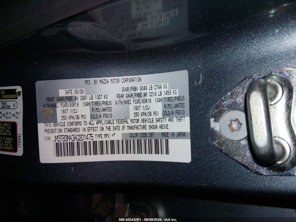 JM3TB3MA3A0201475 2010 MAZDA CX-9 photo no. 9