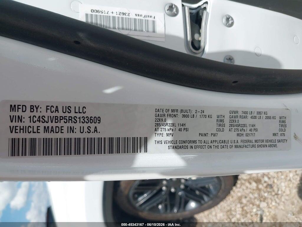 1C4SJVBP5RS133609 2024 JEEP WAGONEER photo no. 9