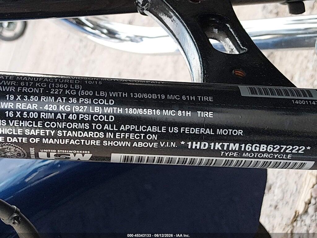 1HD1KTM16GB627222 2016 HARLEY-DAVIDSON FLTRXS photo no. 10