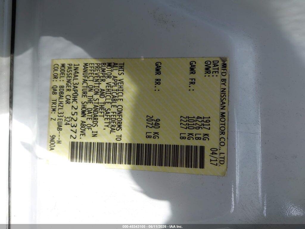1N4AL3AP0HC252372 2017 NISSAN ALTIMA photo no. 9