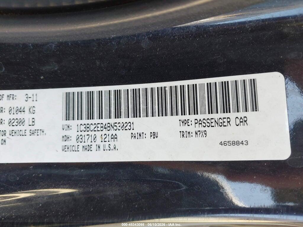 1C3BC2EB4BN530231 2011 CHRYSLER 200 photo no. 9