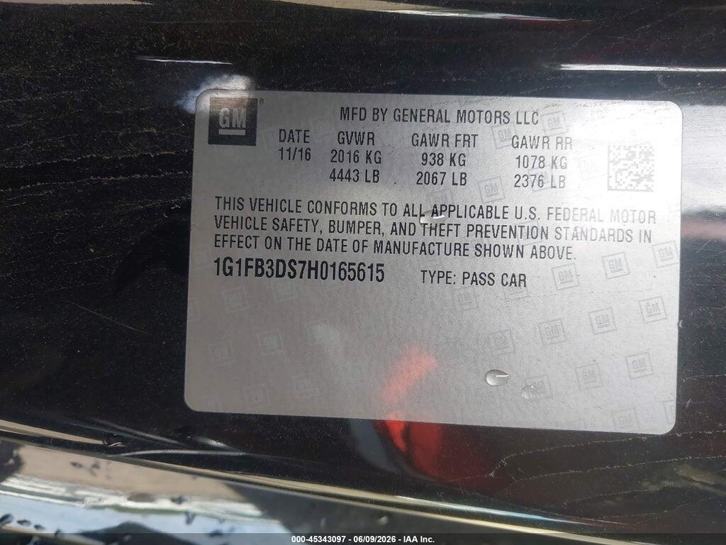 1G1FB3DS7H0165615 2017 CHEVROLET CAMARO photo no. 9