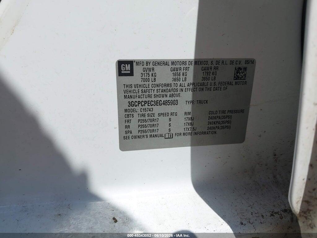 3GCPCPEC3EG485903 2014 CHEVROLET SILVERADO 1500 photo no. 9