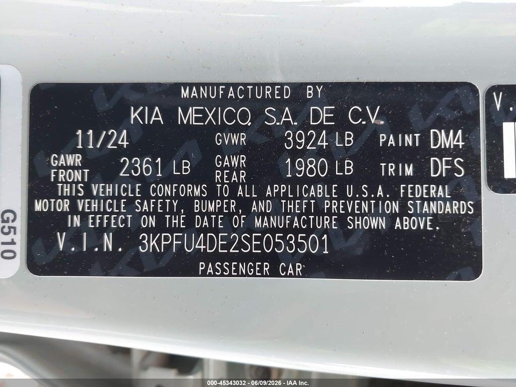 3KPFU4DE2SE053501 2025 KIA K4 photo no. 9