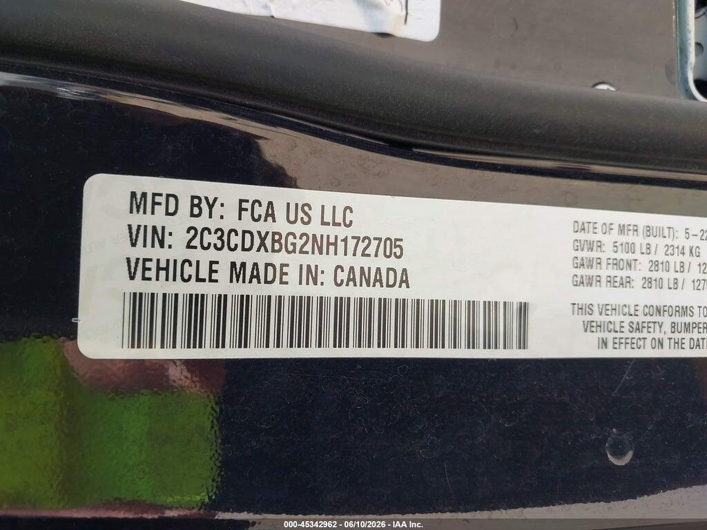 2C3CDXBG2NH172705 2022 DODGE CHARGER photo no. 9