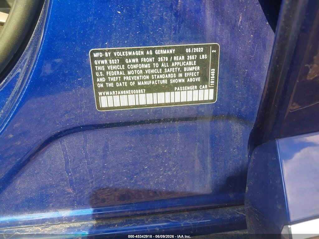 WVWAR7AN6NE009857 2022 VOLKSWAGEN ARTEON photo no. 9