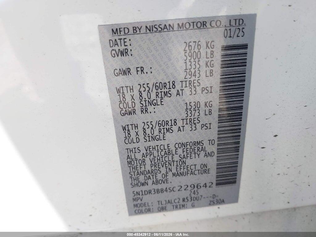 5N1DR3BB4SC229642 2025 NISSAN PATHFINDER photo no. 9