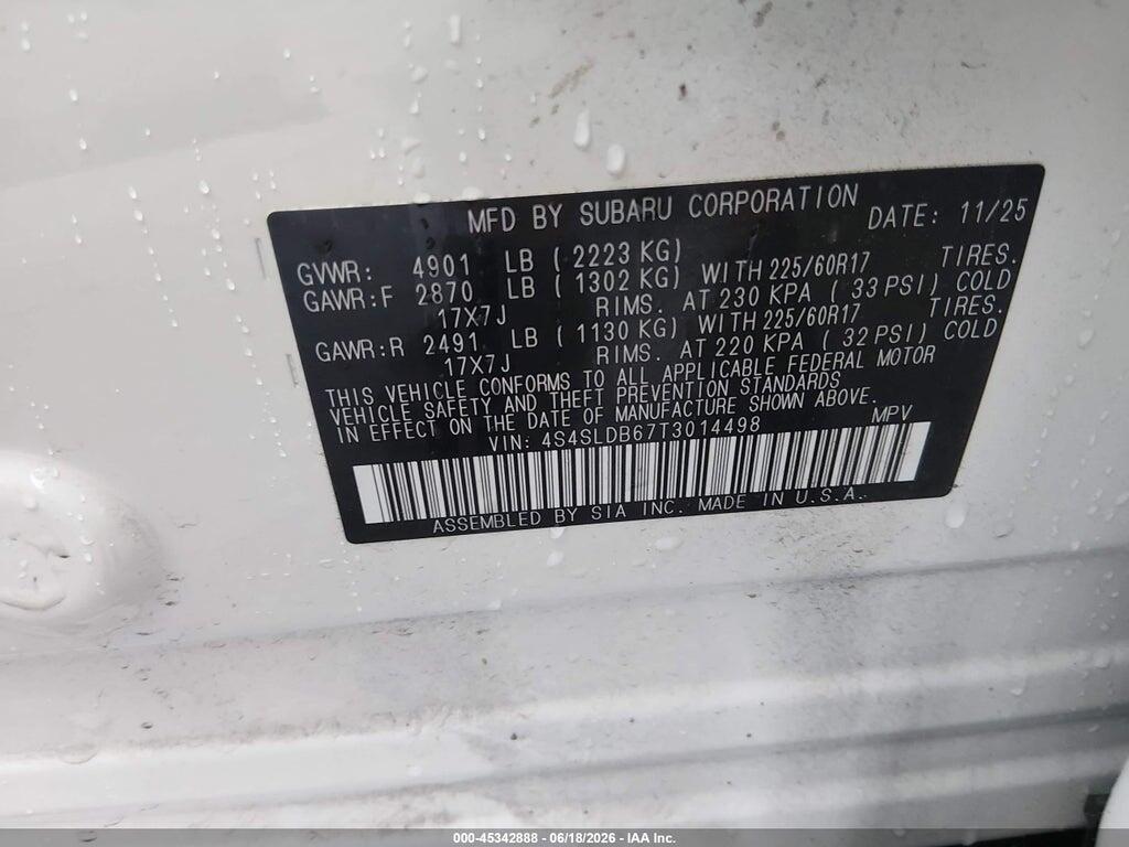 4S4SLDB67T3014498 2026 SUBARU FORESTER photo no. 9