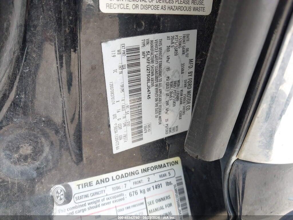 5LMFU27508LJ04745 2008 LINCOLN NAVIGATOR photo no. 9