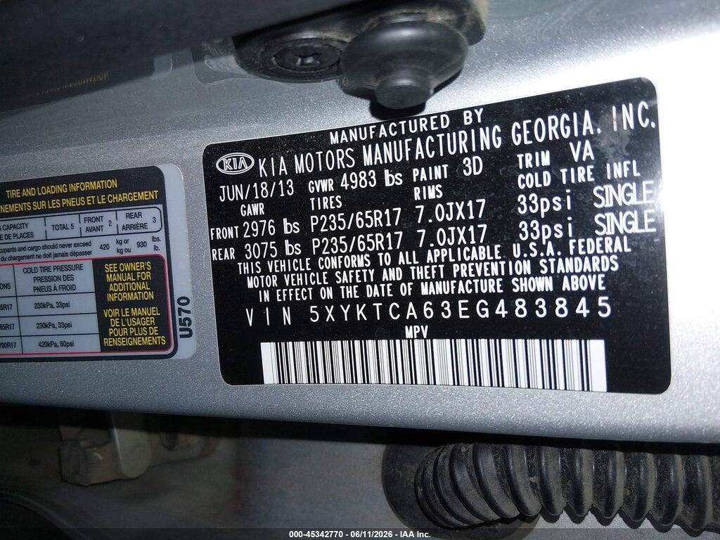 5XYKTCA63EG483845 2014 KIA SORENTO photo no. 9