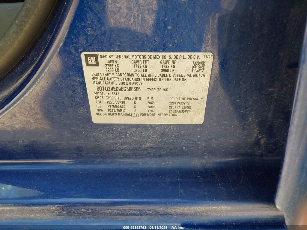 3GTU2VEC9EG308606 2014 GMC SIERRA 1500 photo no. 9