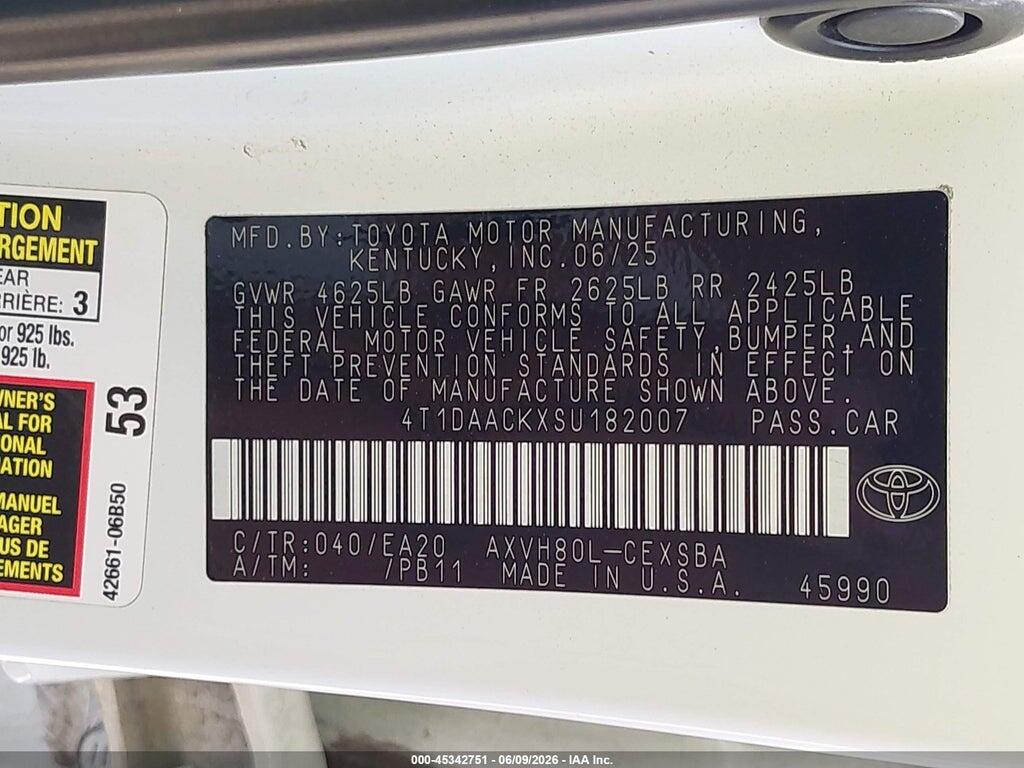 4T1DAACKXSU182007 2025 TOYOTA CAMRY photo no. 9