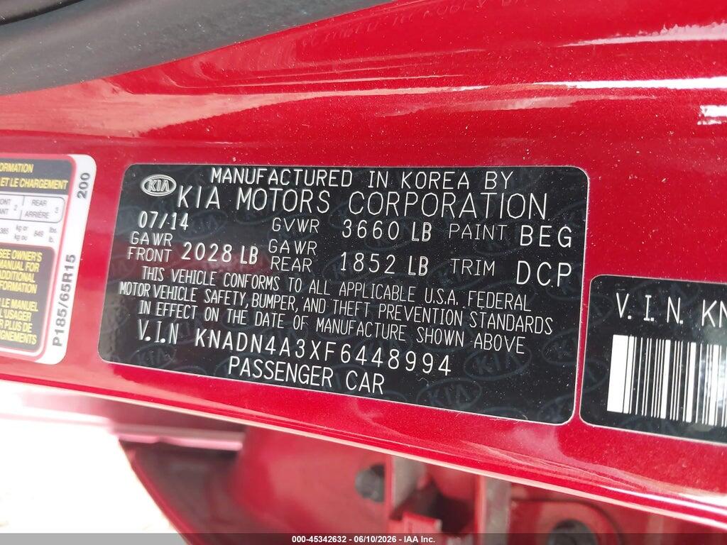 KNADN4A3XF6448994 2015 KIA RIO photo no. 9