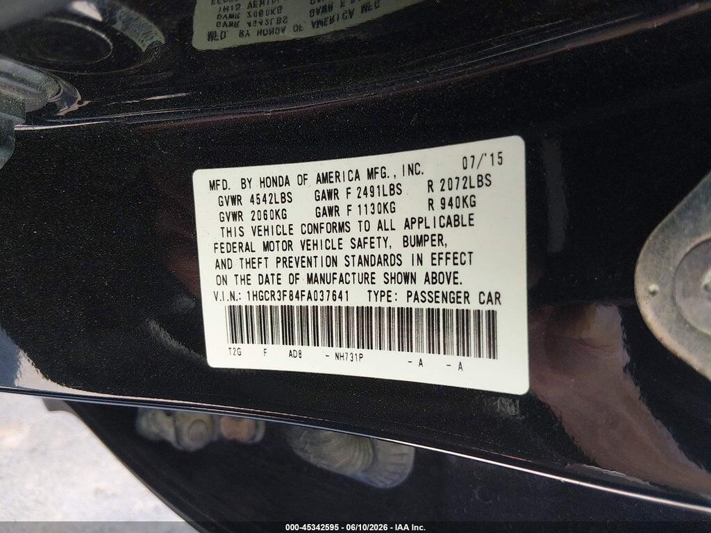 1HGCR3F84FA037641 2015 HONDA ACCORD photo no. 9