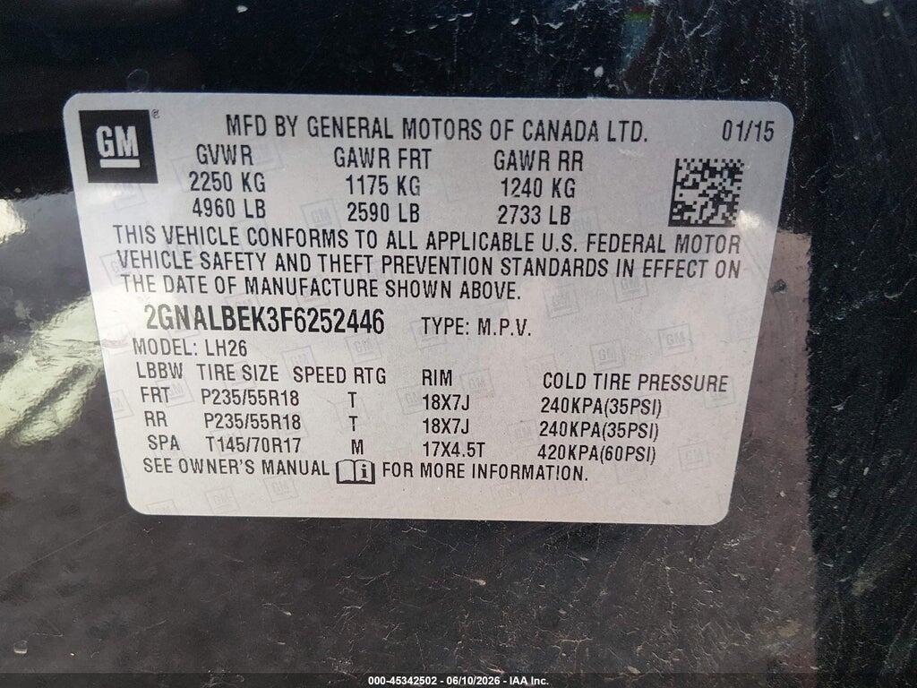 2GNALBEK3F6252446 2015 CHEVROLET EQUINOX photo no. 9