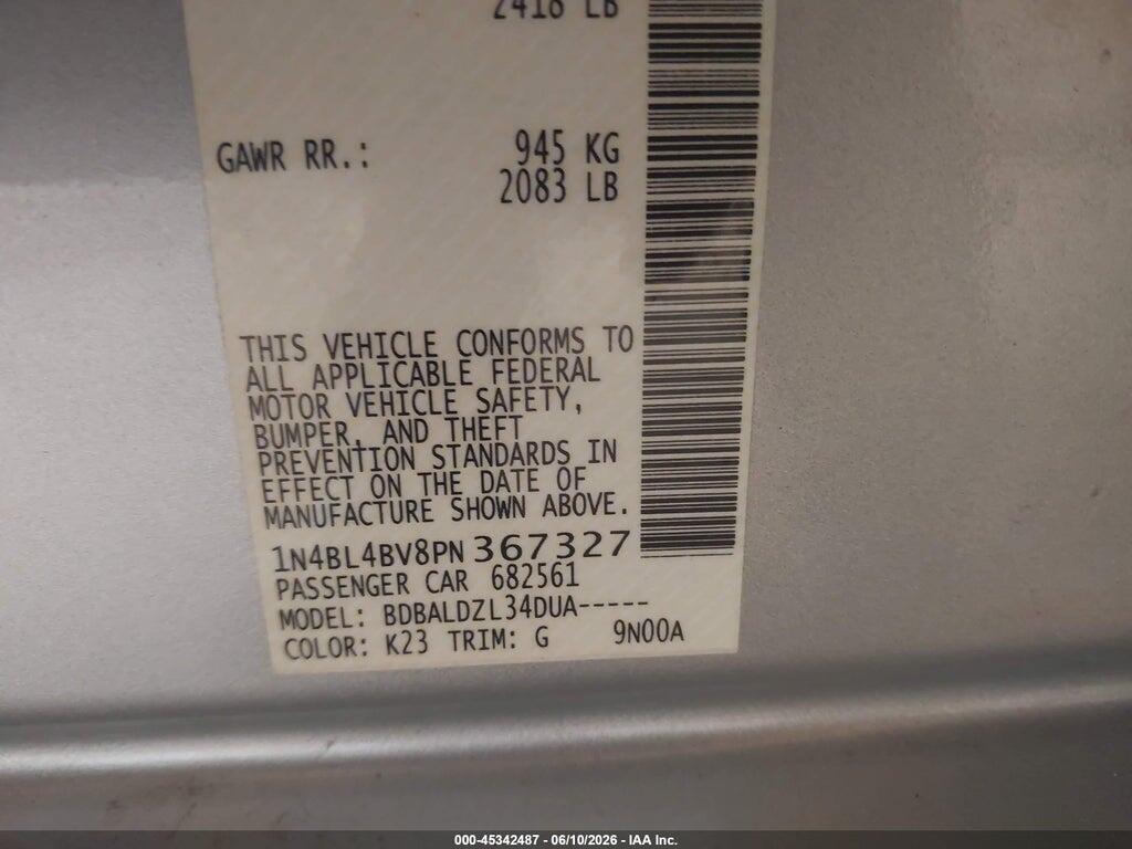 1N4BL4BV8PN367327 2023 NISSAN ALTIMA photo no. 9
