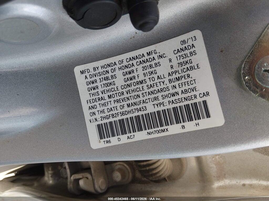 2HGFB2F56DH579453 2013 HONDA CIVIC photo no. 9