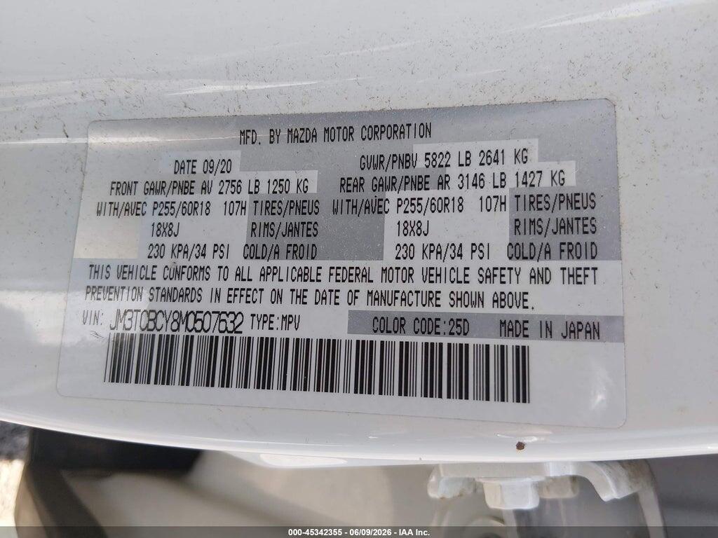 JM3TCBCY8M0507632 2021 MAZDA CX-9 photo no. 9