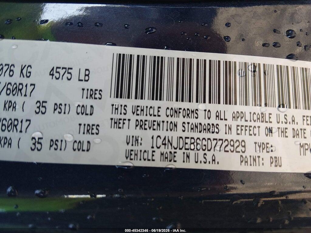 1C4NJDEB6GD772929 2016 JEEP COMPASS photo no. 9