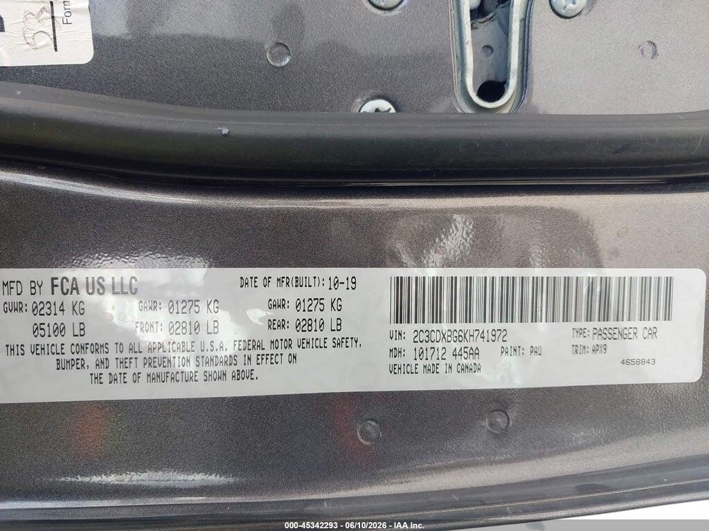 2C3CDXBG6KH741972 2019 DODGE CHARGER photo no. 9