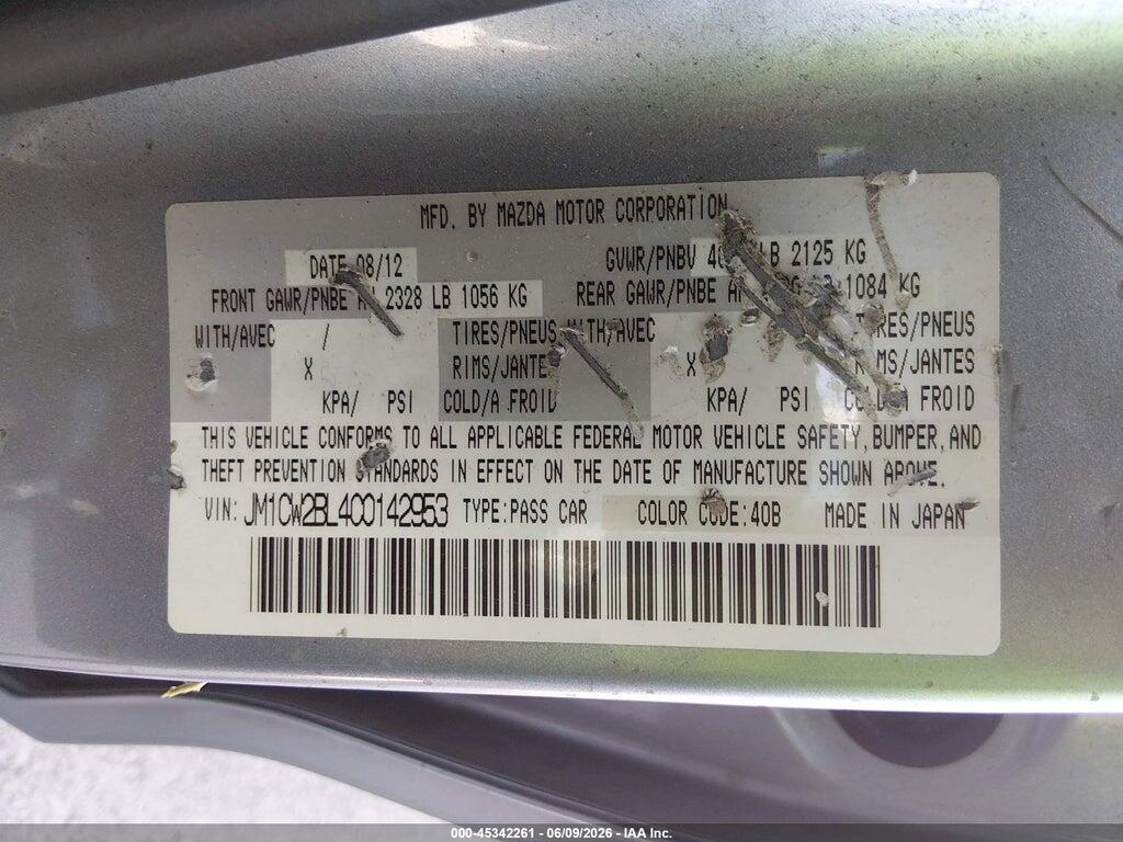 JM1CW2BL4C0142953 2012 MAZDA MAZDA5 photo no. 9