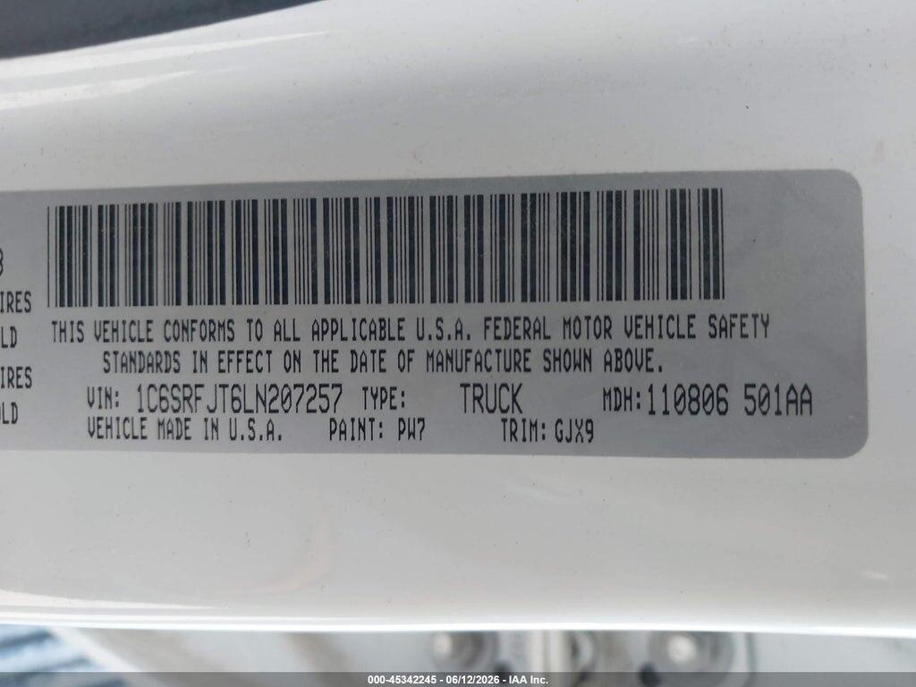 1C6SRFJT6LN207257 2020 RAM 1500 photo no. 9