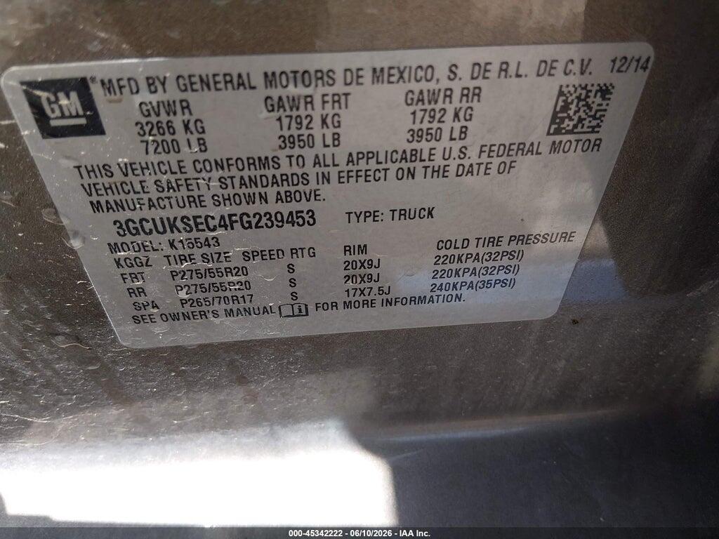 3GCUKSEC4FG239453 2015 CHEVROLET SILVERADO 1500 photo no. 9