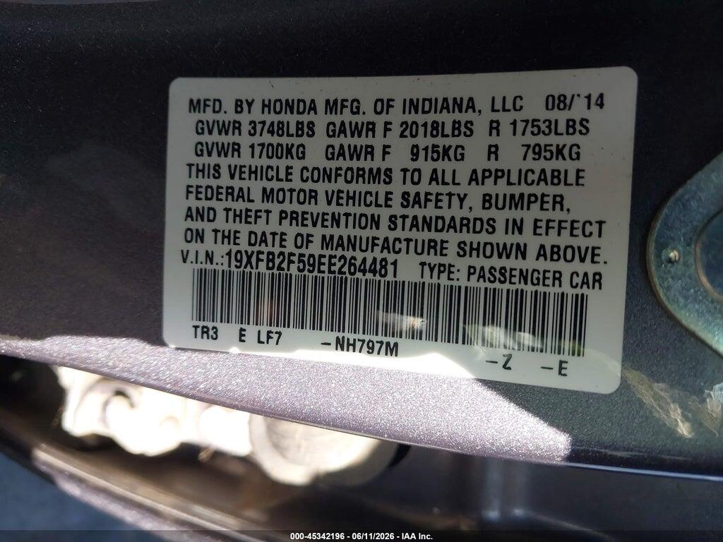 19XFB2F59EE264481 2014 HONDA CIVIC photo no. 9