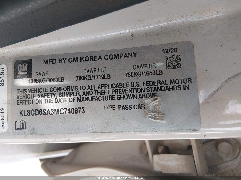 KL8CD6SA3MC740973 2021 CHEVROLET SPARK photo no. 9