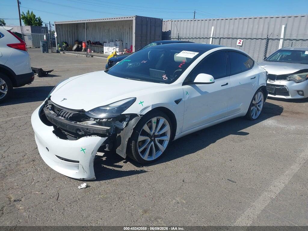 5YJ3E1EA3NF241453 2022 TESLA MODEL 3 photo no. 2