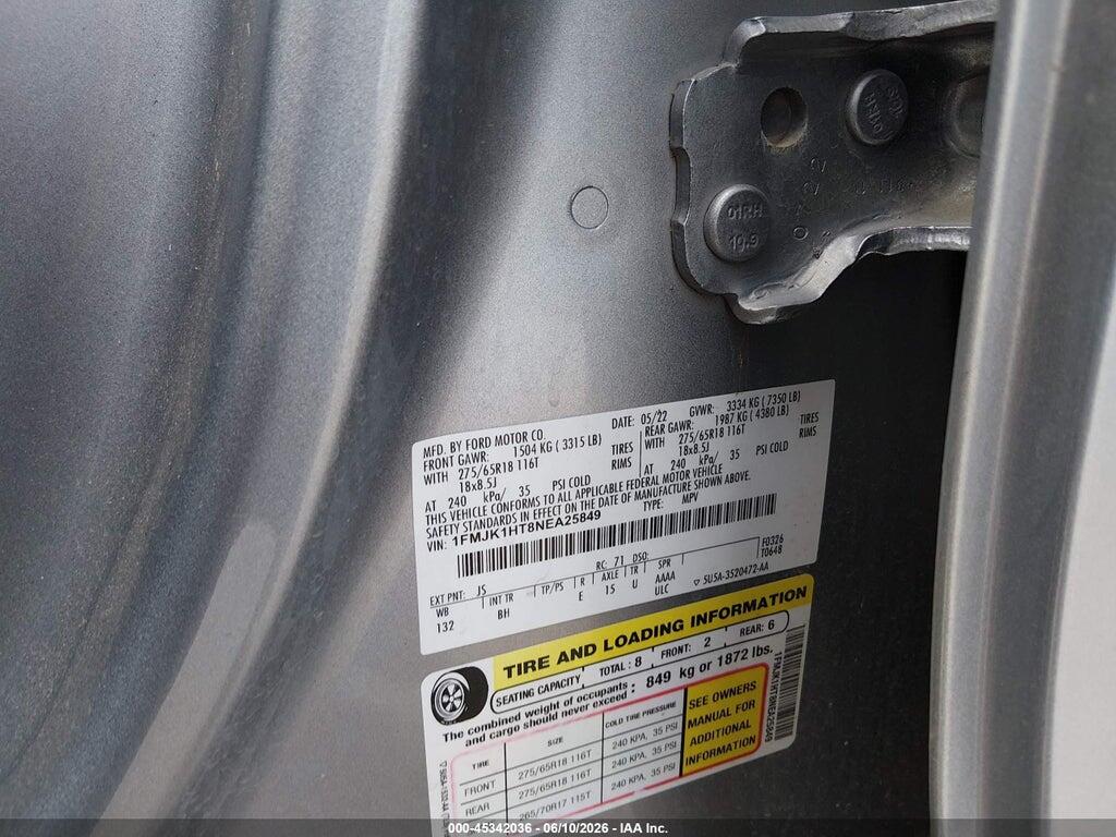 1FMJK1HT8NEA25849 2022 FORD EXPEDITION photo no. 9