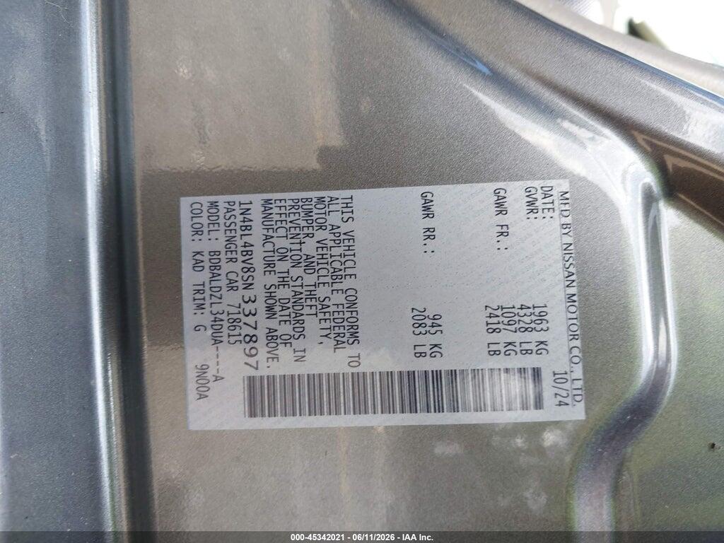1N4BL4BV8SN337897 2025 NISSAN ALTIMA photo no. 9
