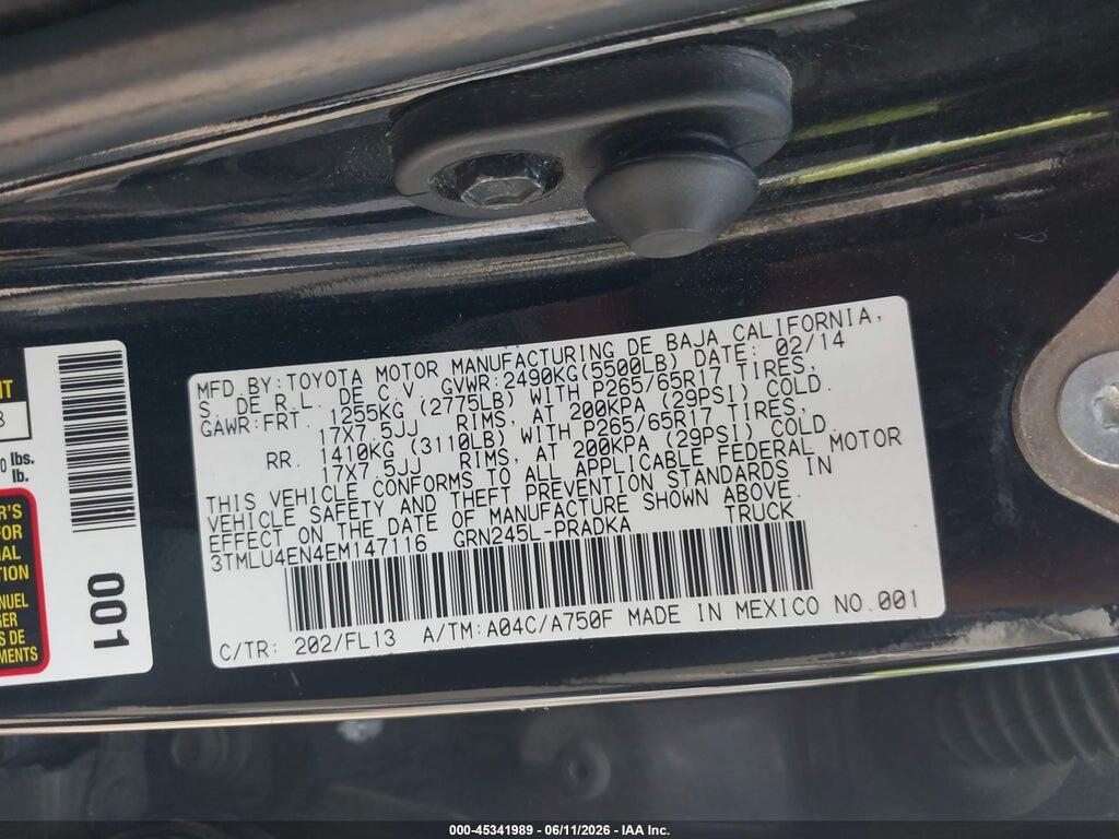 3TMLU4EN4EM147116 2014 TOYOTA TACOMA photo no. 9