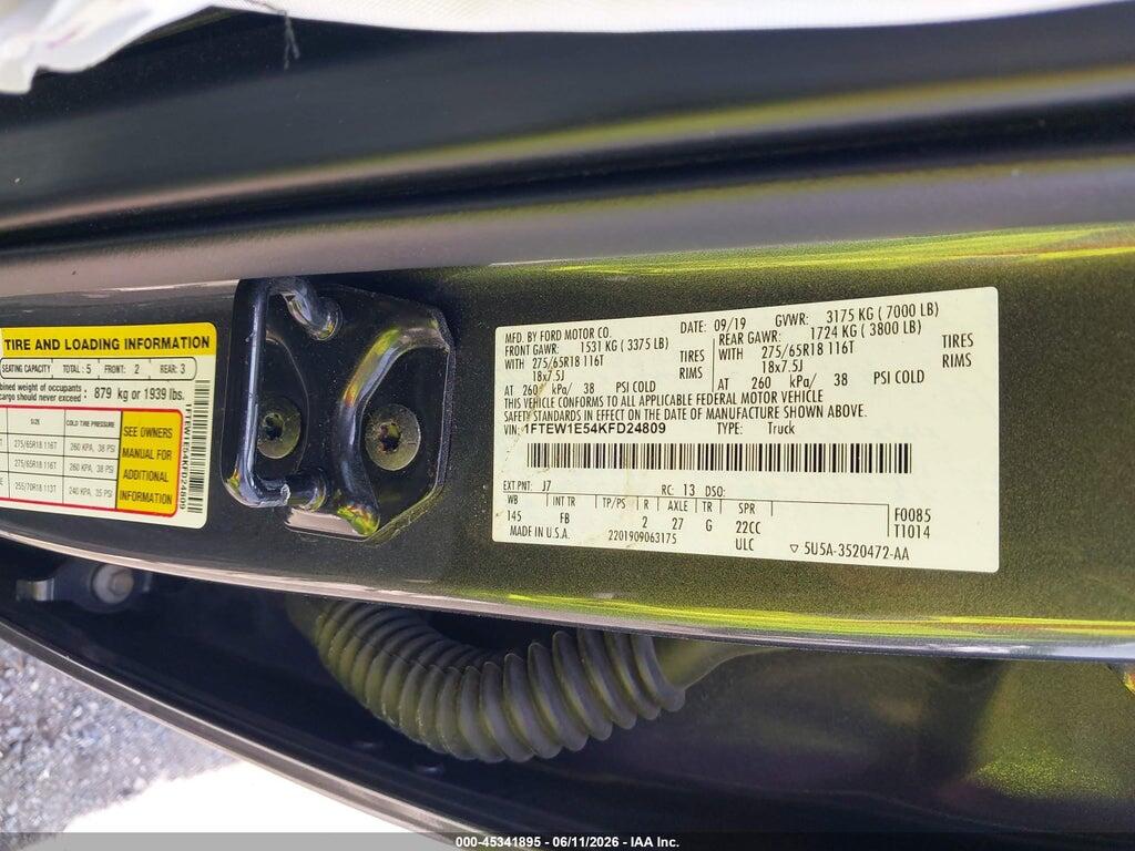1FTEW1E54KFD24809 2019 FORD F-150 photo no. 9