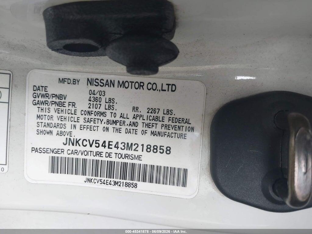 JNKCV54E43M218858 2003 INFINITI G35 photo no. 9