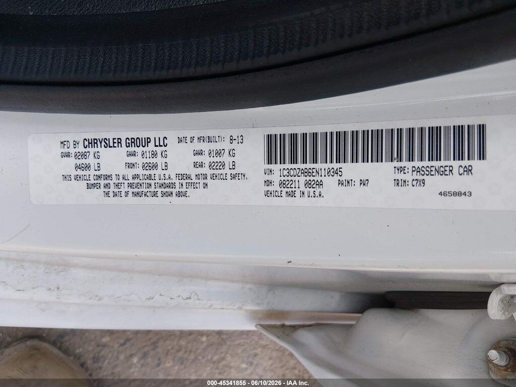 1C3CDZAB6EN110345 2014 DODGE AVENGER photo no. 9