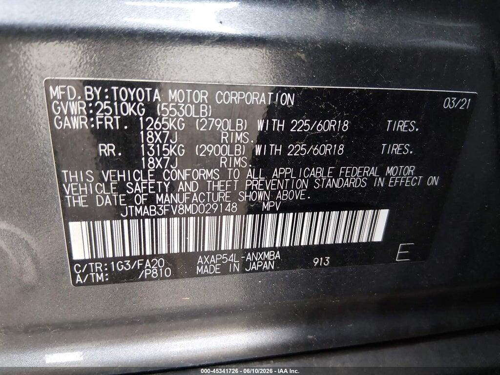 JTMAB3FV8MD029148 2021 TOYOTA RAV4 PRIME photo no. 9