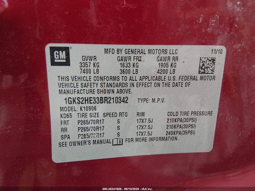 1GKS2HE33BR210342 2011 GMC YUKON XL 1500 photo no. 7