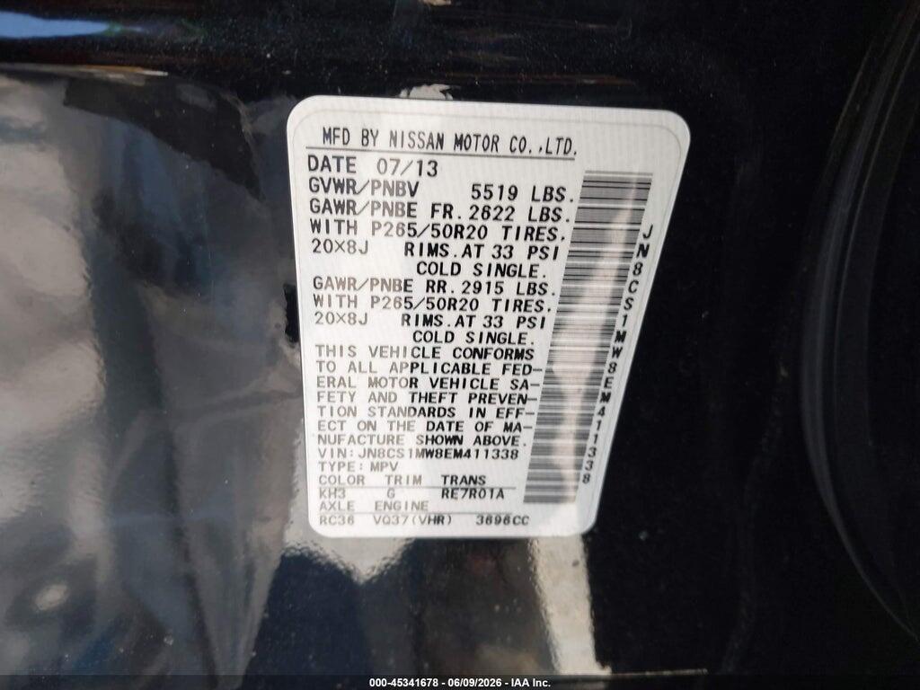 JN8CS1MW8EM411338 2014 INFINITI QX70 photo no. 9