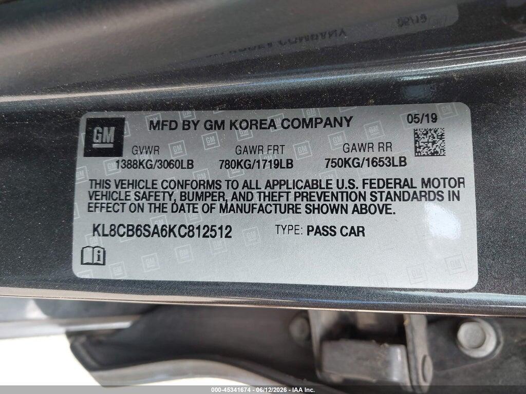 KL8CB6SA6KC812512 2019 CHEVROLET SPARK photo no. 9
