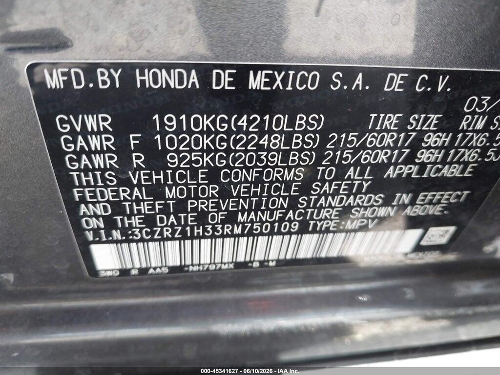 3CZRZ1H33RM750109 2024 HONDA HR-V photo no. 9