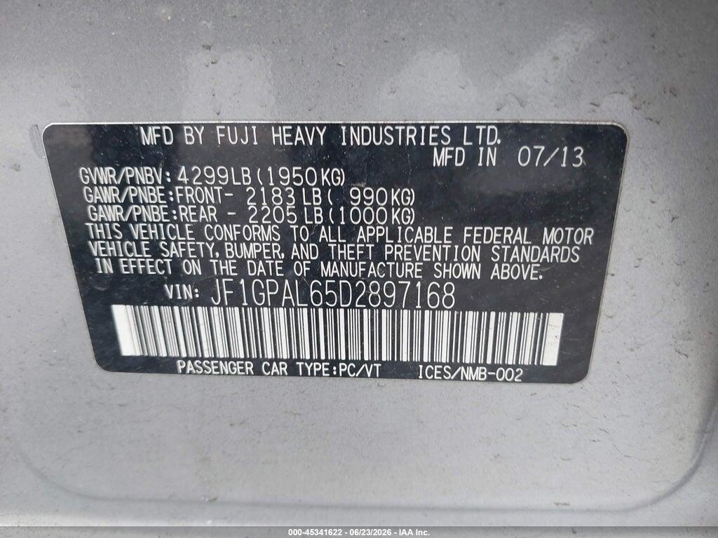 JF1GPAL65D2897168 2013 SUBARU IMPREZA photo no. 9