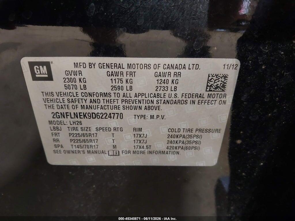 2GNFLNEK9D6224770 2013 CHEVROLET EQUINOX photo no. 9